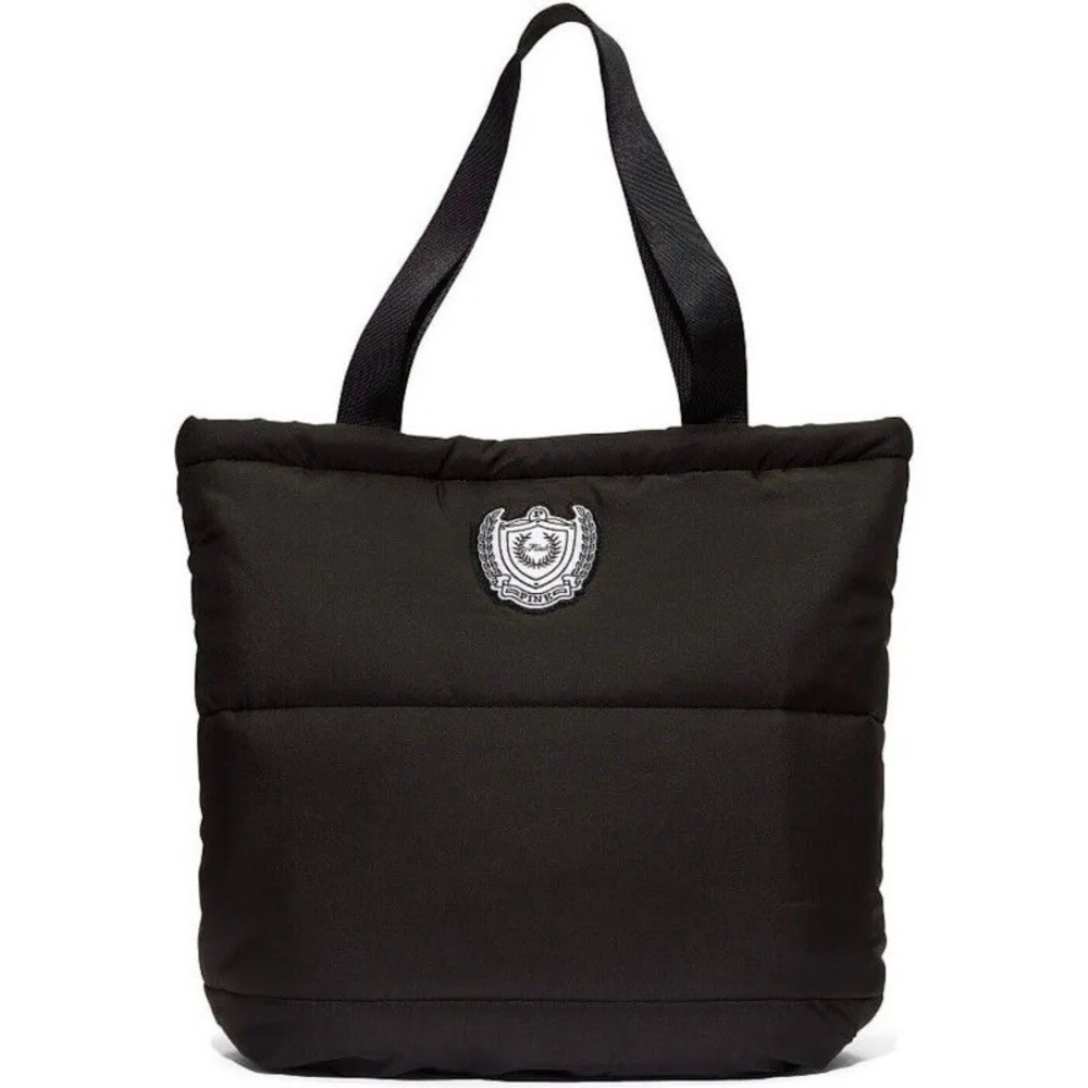 🩷 PINK by VICTORIAS SECRET Black Puffer Tote